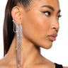 Front View Live For The Drama Rhinestone Fringe Dangle Earring Cuff