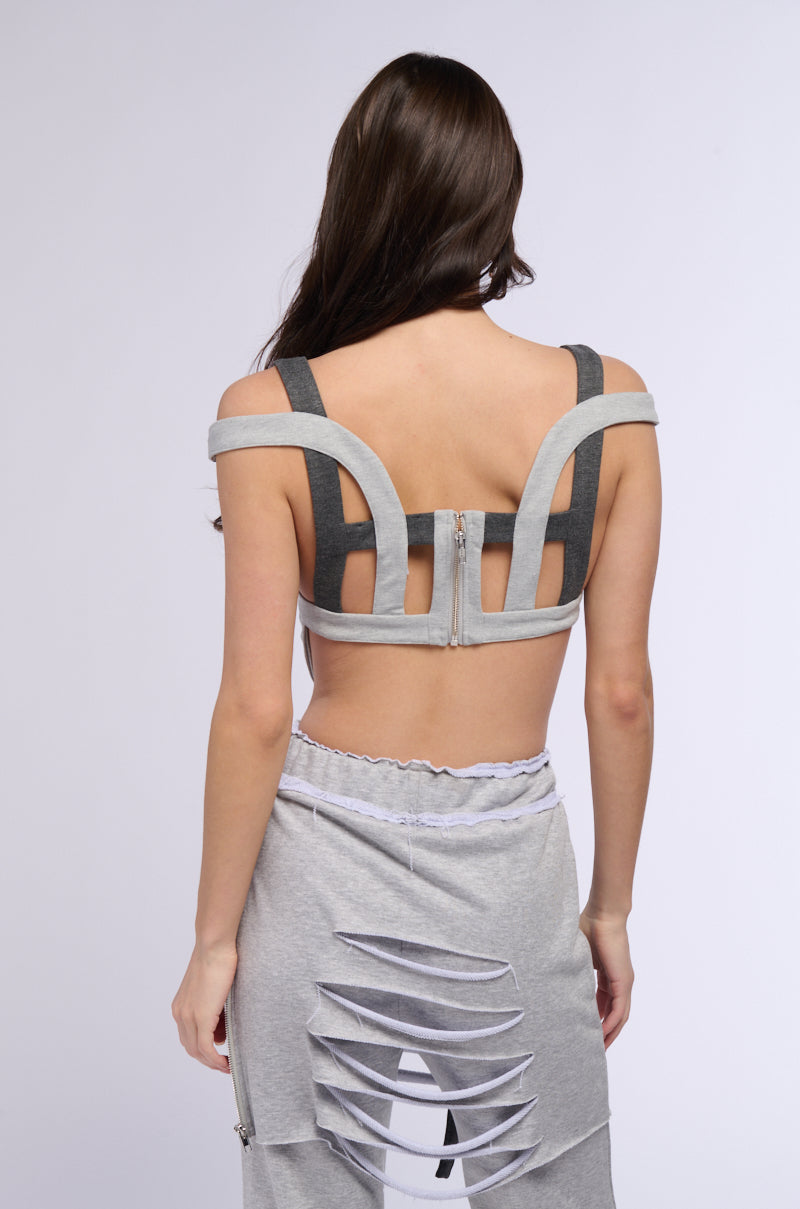 Detail View Living Easy Cut Out Color Block Crop Top