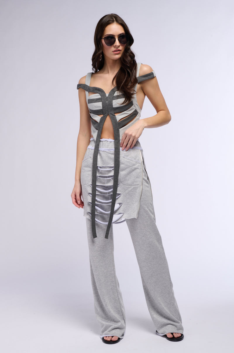 Extra View Living Easy Cut Out Color Block Crop Top