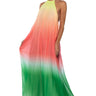 Front View Living My Life Halter Neck Ombre Maxi Dress