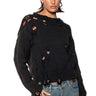 Front View Logan Distressed Pullover Sweater