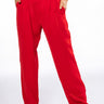 Front View Logan Wide Leg Trouser In Red