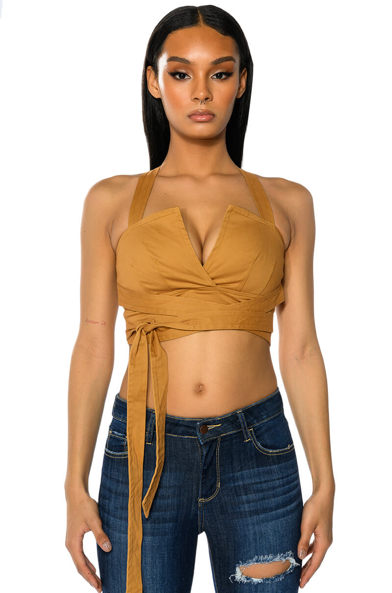 Side View Londyn Cross Back Wrap Tank Top 3