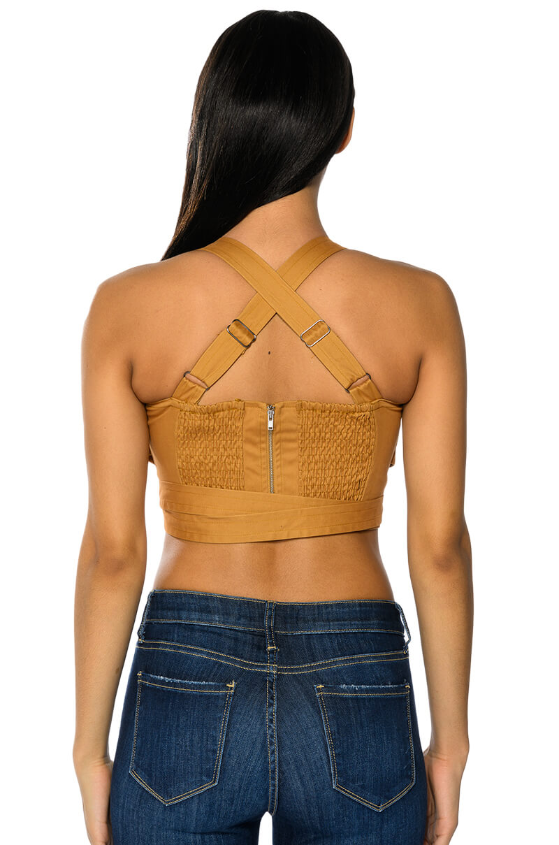 Extra View Londyn Cross Back Wrap Tank Top 11