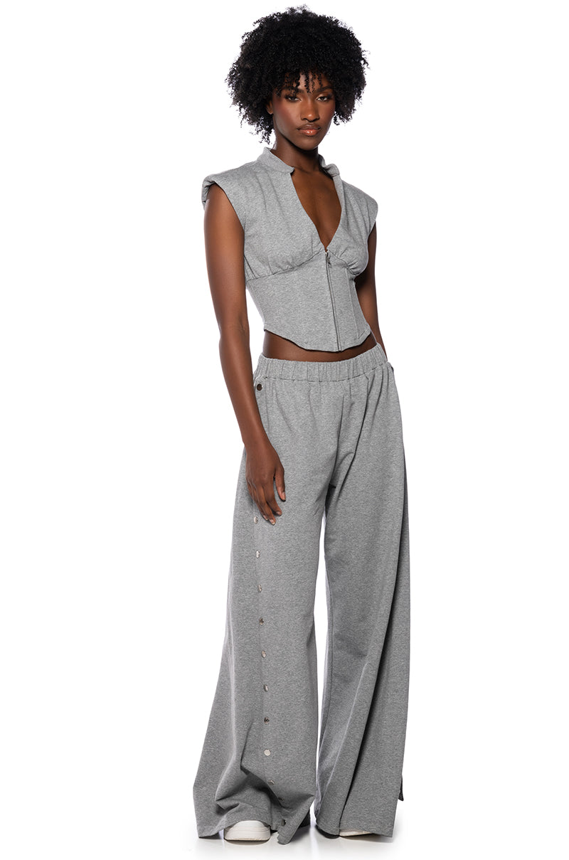 Back View Londyn Snap Sides Sweatpant