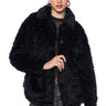 Front View Lone Wolf Faux Fur Shacket