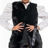 Front View Long Belted Faux Fur Vest