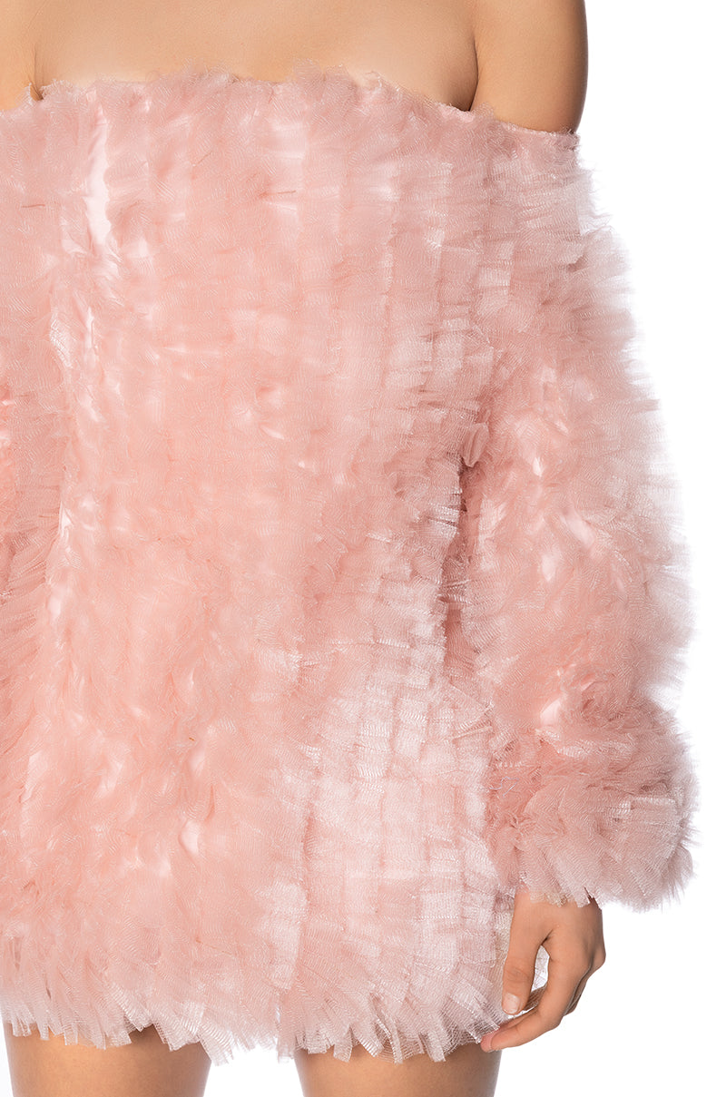 Full View Loofah Off The Shoulder Mini Dress 4