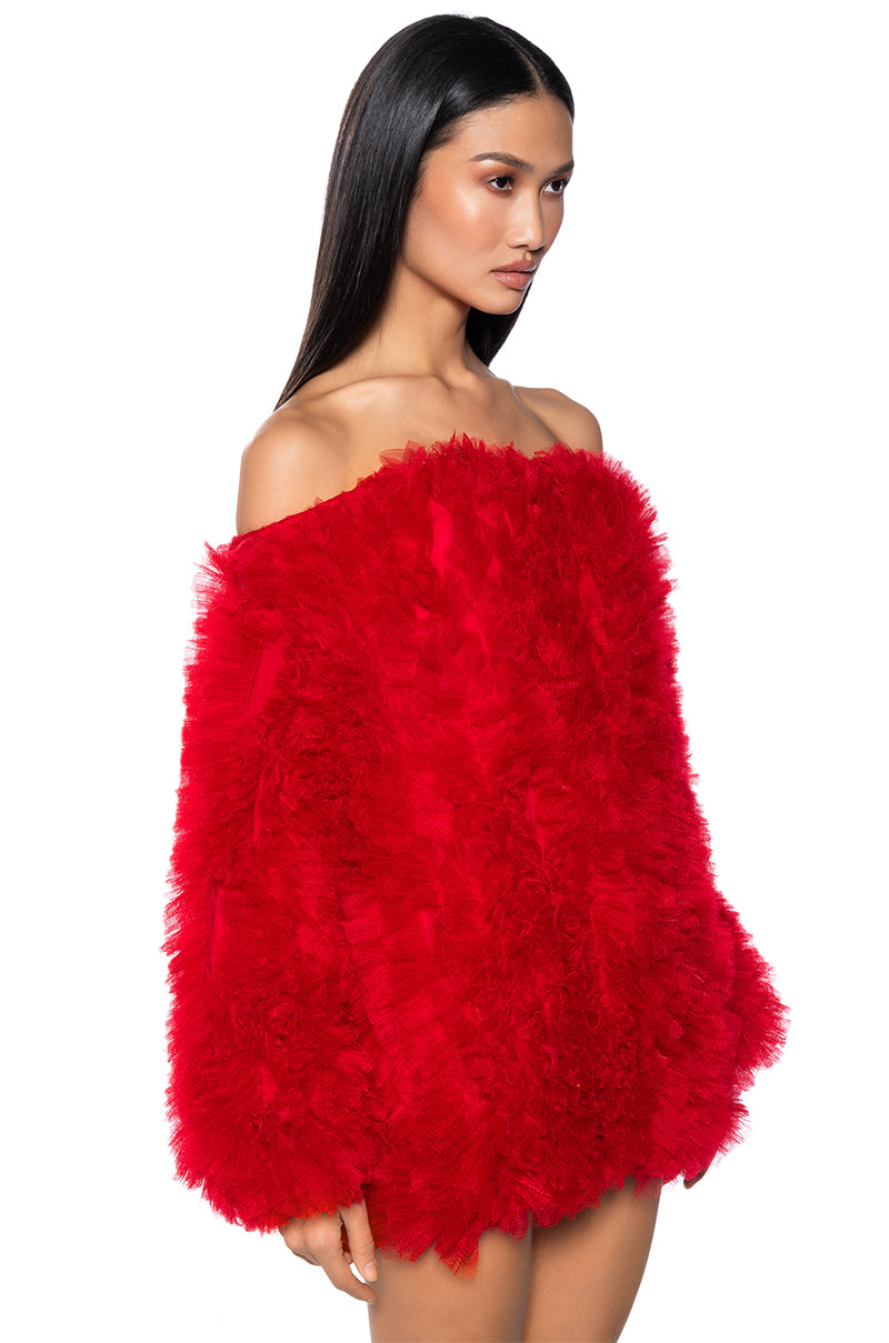 LOOFAH OFF THE SHOULDER MINI DRESS view 0
