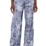 Front View Look Again Denim Graphic Parachute Pant