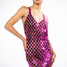 Front View Look At Me Now Metallic Disc Mini Dress