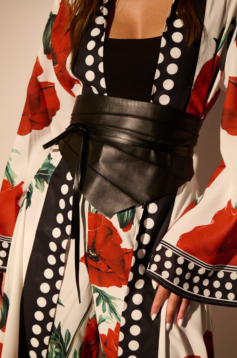 LOOK BACK AT IT FAUX LEATHER WAIST BELT view 0