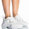 Front View Look Back At It Flatform Sneaker In White