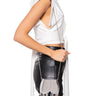 Front View Look Back At It Metallic Mini Bag In Silver