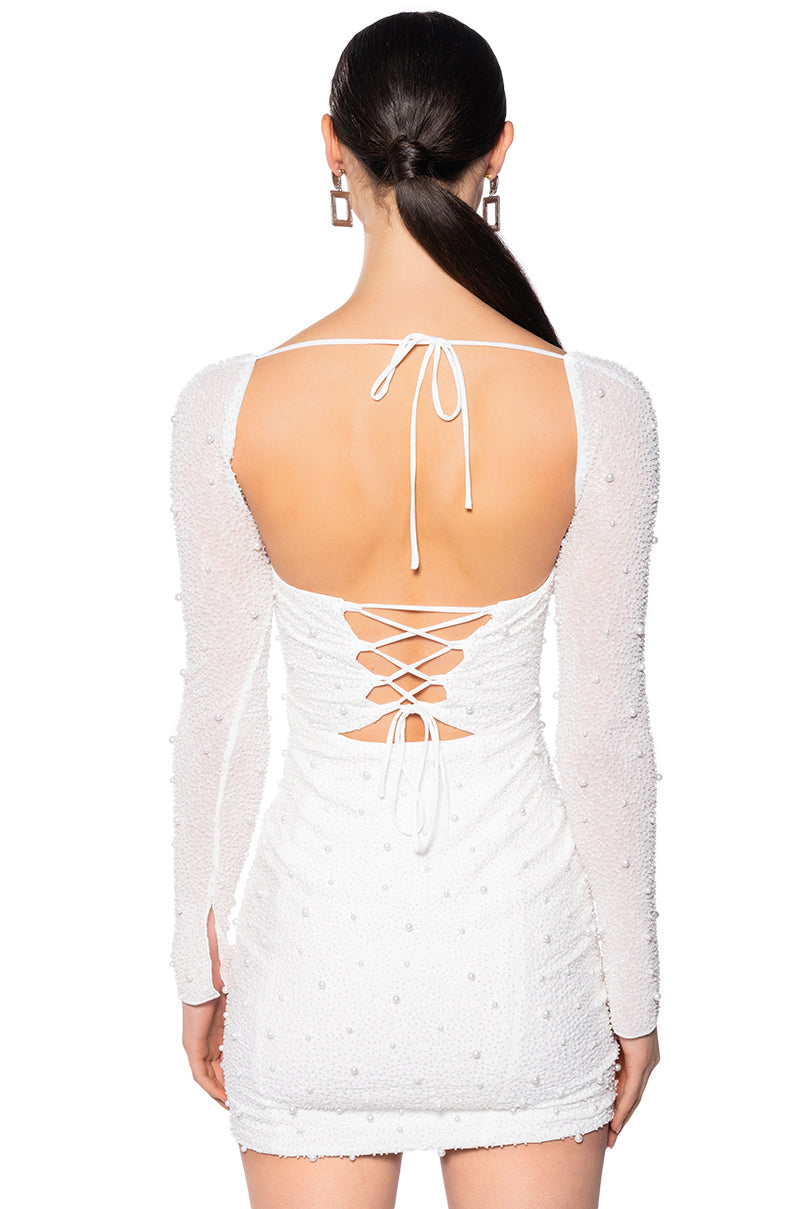 Full View Look Expensive Long Sleeve Embellished Mini Dress