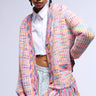 Front View Lookin In The Mirror Multicolor Fringe Cardigan