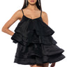 Front View Looking For Lust Ruffle Mini Dress In Black