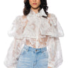 Front View Looking Like This Sheer Tie Neck Blouse