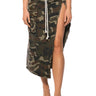 Front View Looking Up Camo Midi Skirt