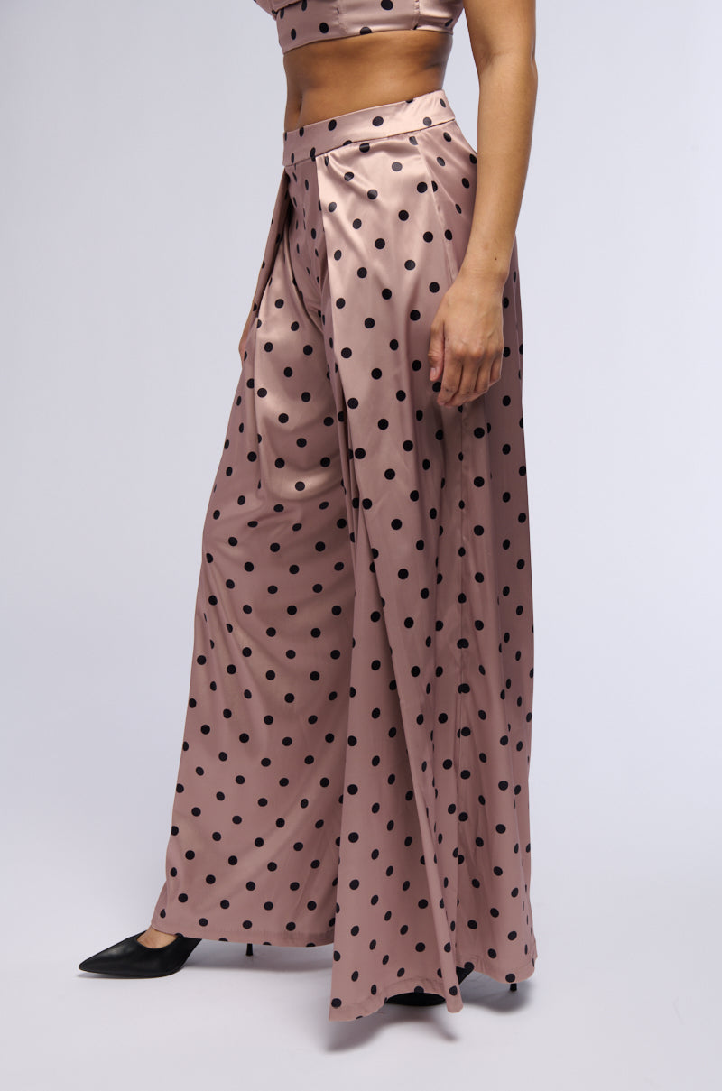 Side View Lorraine Polka Dot Wide Leg Trouser