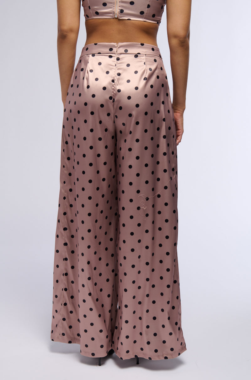 Back View Lorraine Polka Dot Wide Leg Trouser