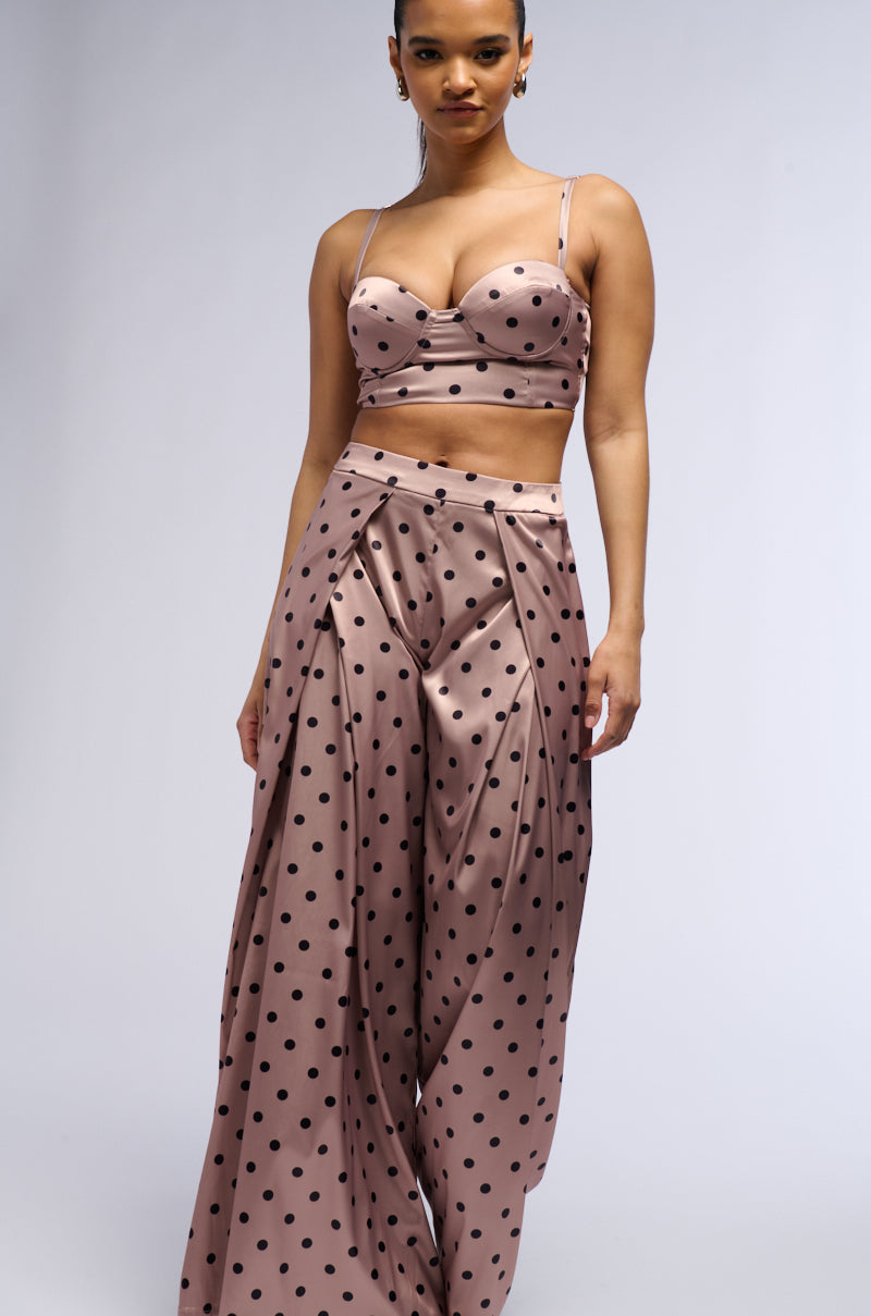 Detail View Lorraine Polka Dot Wide Leg Trouser