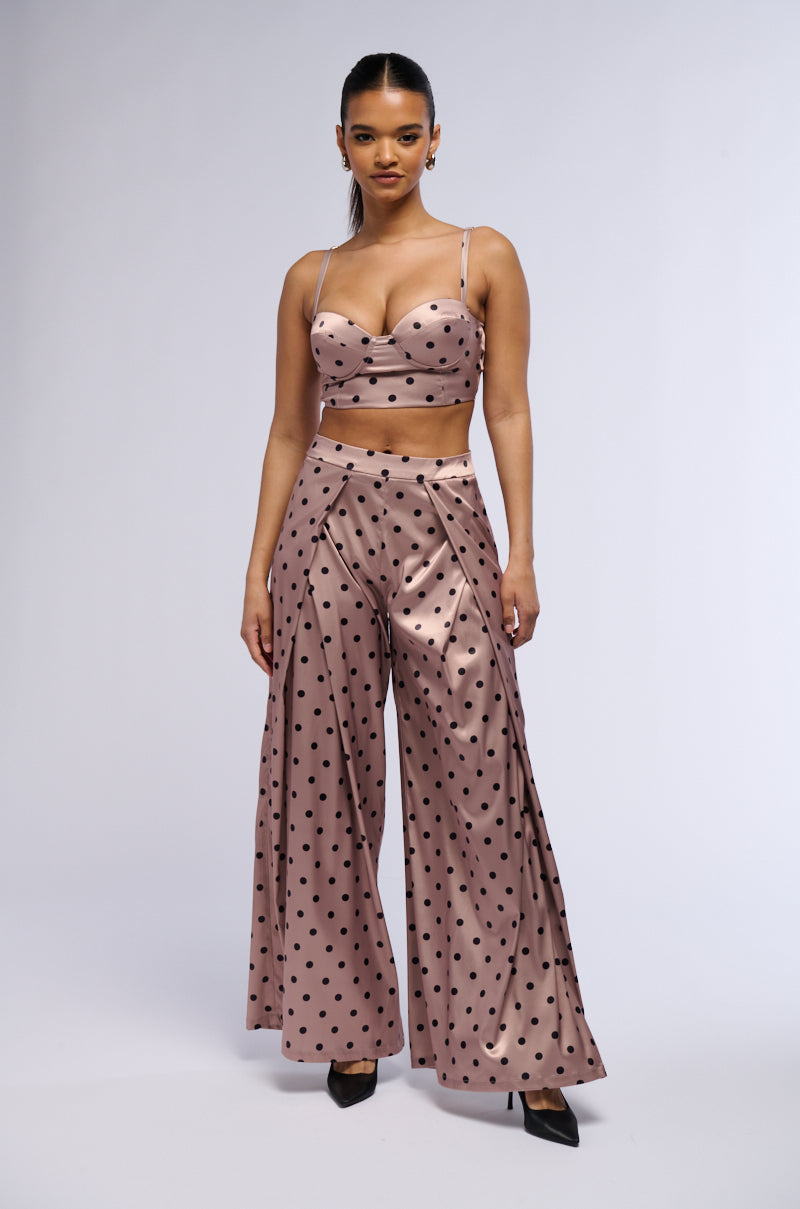 Extra View Lorraine Polka Dot Wide Leg Trouser