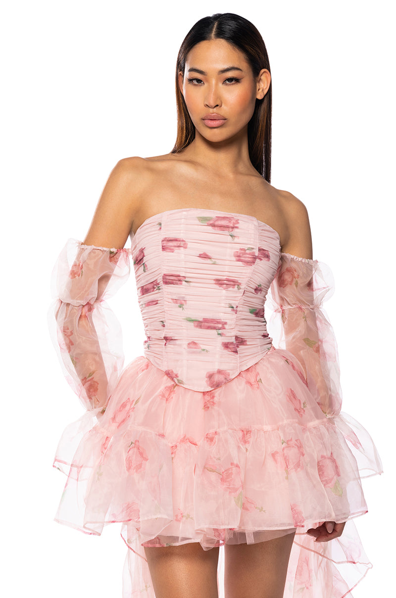 Front View Lost In A Dream Floral Corset