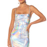 Front View Lost In Space Metallic Mini Dress