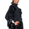 Front View Lost In Translation Long Ruffle Sleeve Mock Neck Top