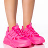 Front View Lots Of Love Chunky Sneaker In Pink