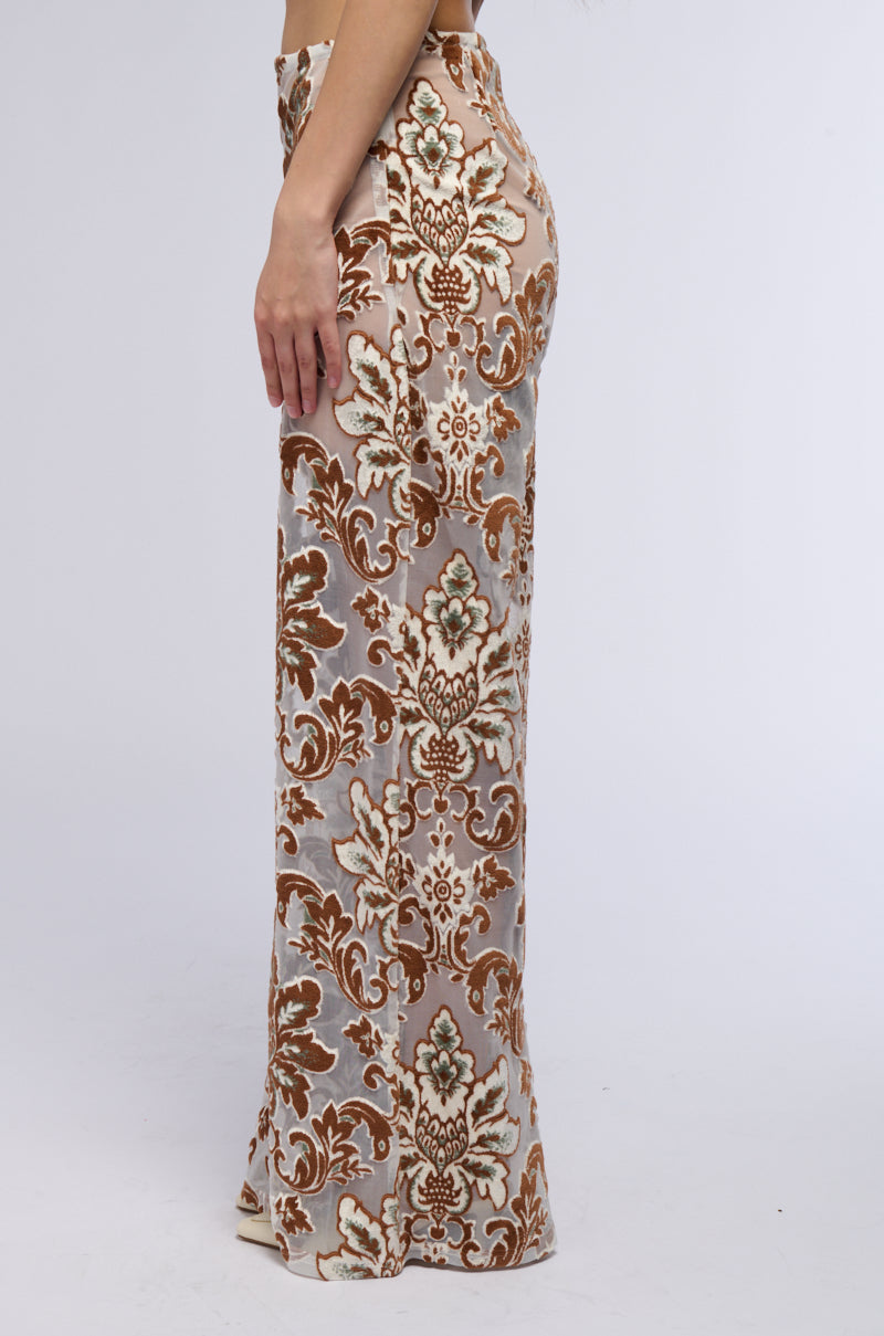 Back View Lotus Mesh Flare Pants