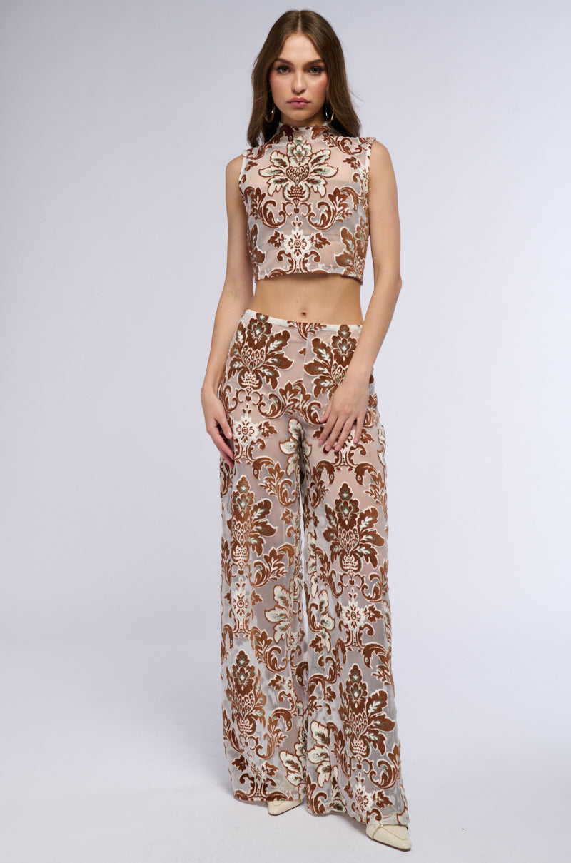 Extra View Lotus Mesh Flare Pants