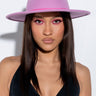 Front View Love Affair Pink Wool Brim Hat