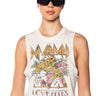 Front View Love Bites Embellished Def Leppard Crop Tank