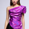 Front View Love Everlasting One Shoulder Iridescent Top