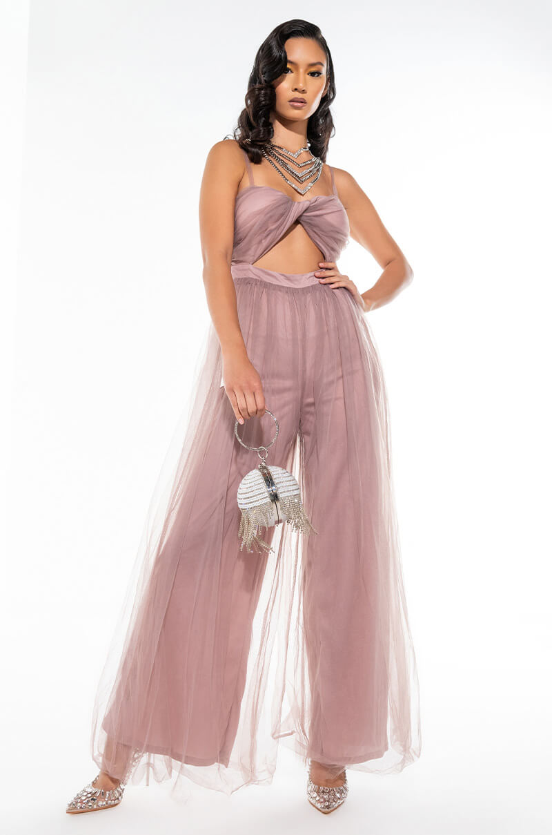 Front View Love Is In The Air Fashion Tulle Jumpsuit