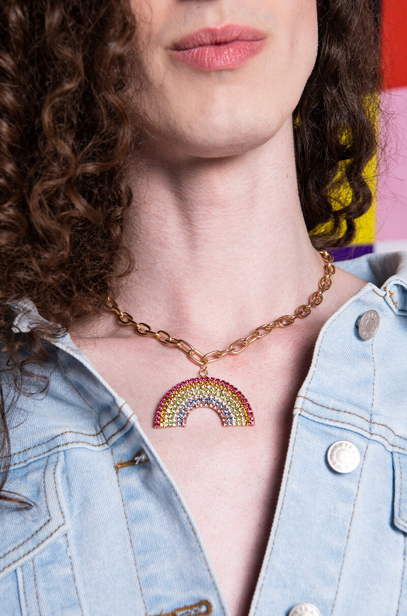 Front View Love Is Love Rhinestone Chain
