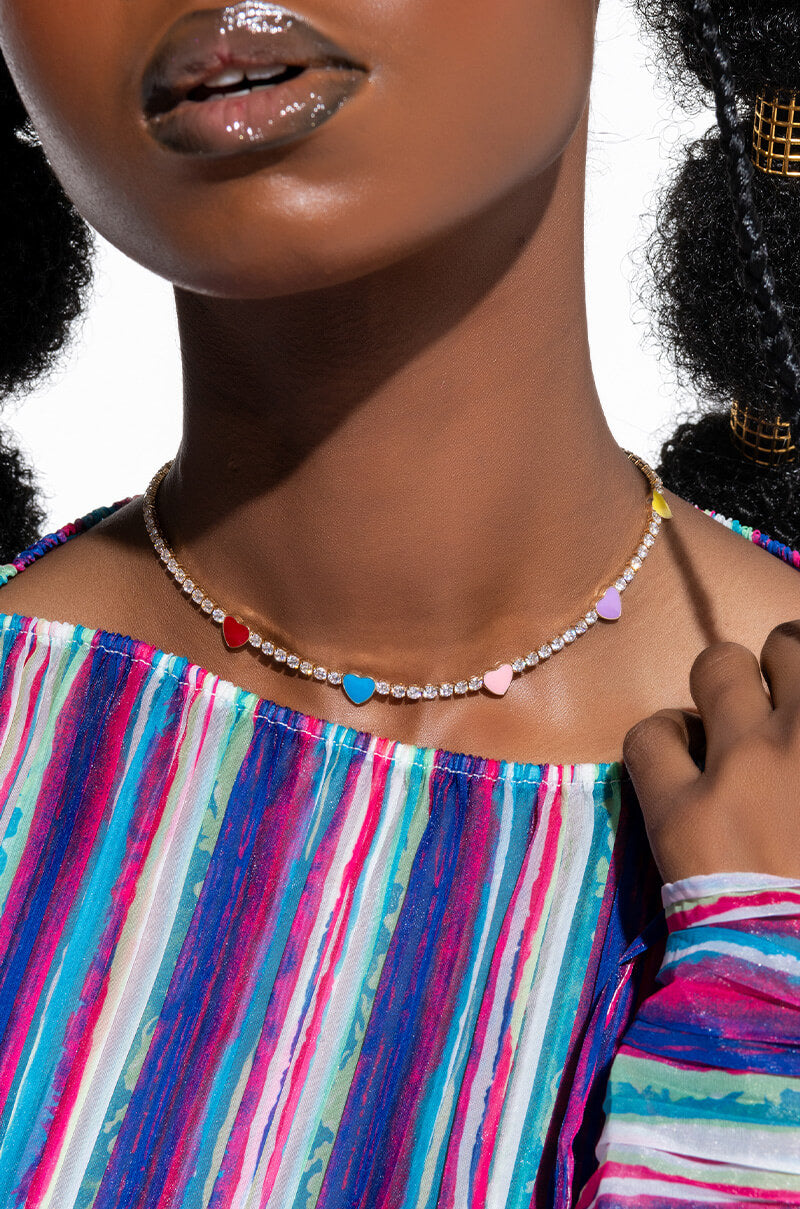LOVE IT ALL MULTI COLOR HEART NECKLACE view 0