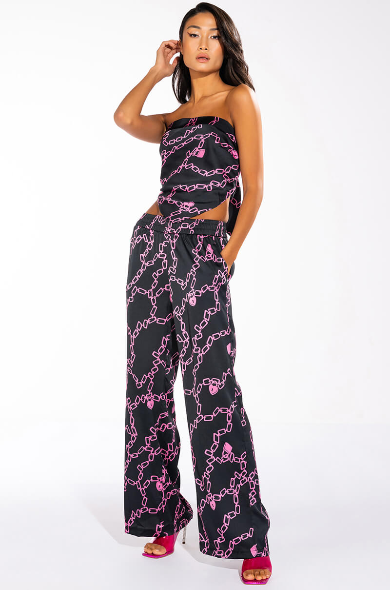 Side View Love Lock Wide Leg Palazzo Pants