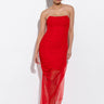 Front View Love Me More Tube Ruched Mesh Midi Dress