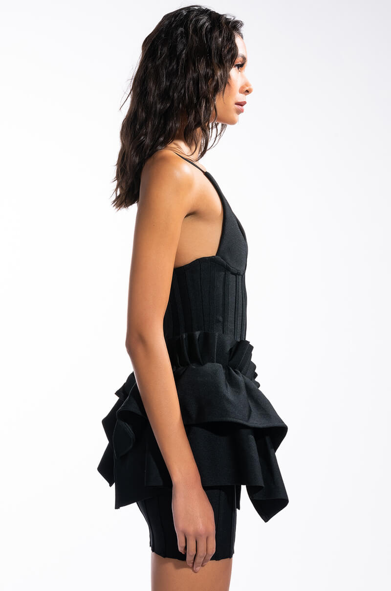 Detail View Love Me Or Hate Me Bandage Mini Dress With Ruffle