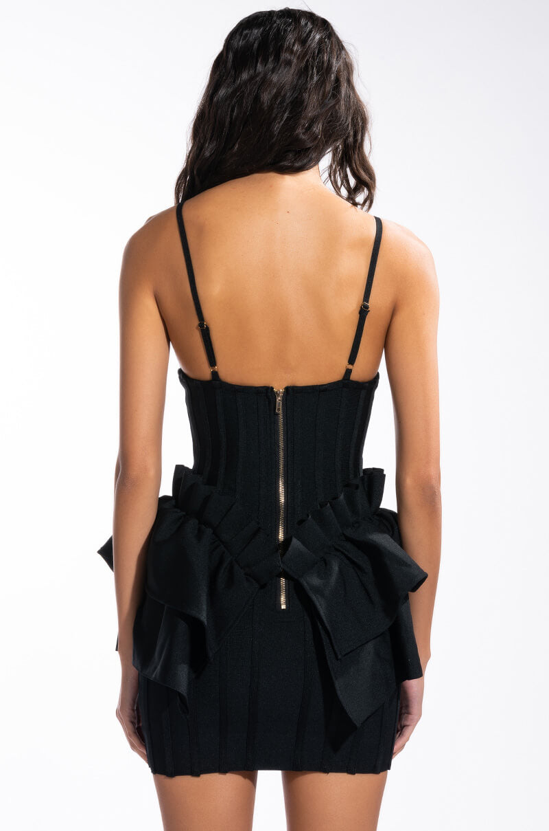 Full View Love Me Or Hate Me Bandage Mini Dress With Ruffle