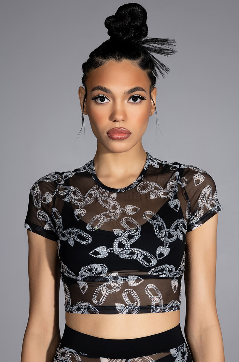 LOVE ON LOCKDOWN MESH TOP view 0