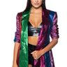 Front View Love On Top Rainbow Metallic Holiday Blazer