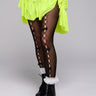 Front View Love You Bow Tights In Black