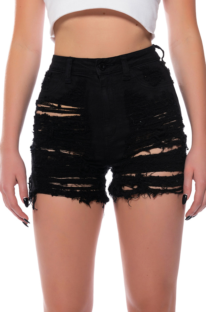 Front View Love You To Pieces Denim Short