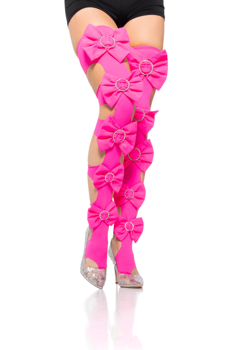 Side View Love You Too Stirrup Stockings 3