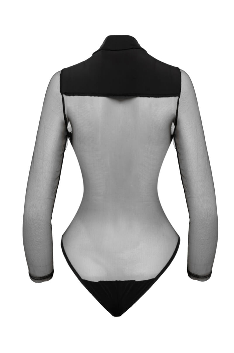 Back View Lovely Lines Mesh Bodysuit