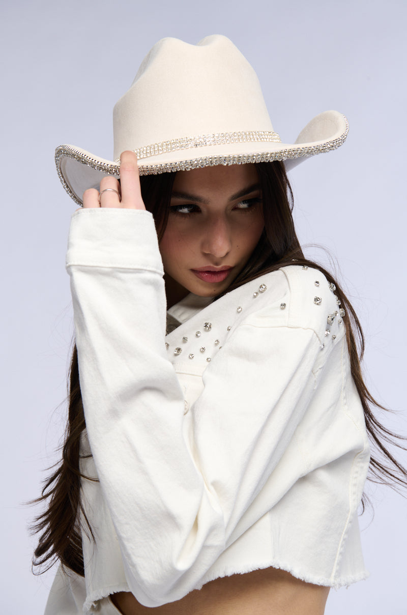 Side View Lover Girl Cowboy Hat